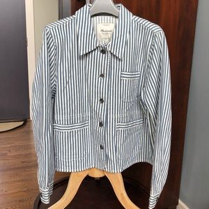 Madewell Blazer Swing-back Blue/White Stripe L